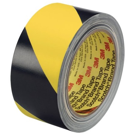 3M 2'' x 36 yds. Black/Yellow 3M 5702 Striped Vinyl Tape, 24PK BUY06225431
